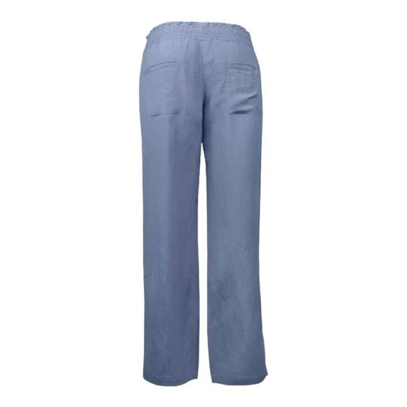 Salt Life Women's Linen Blend Elastic Waist Drawstring Pant Coastal Blue S NWT - Picture 4 of 12